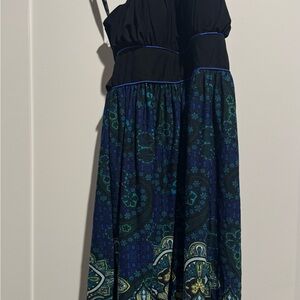 Snap Black Dress with Blue Accent